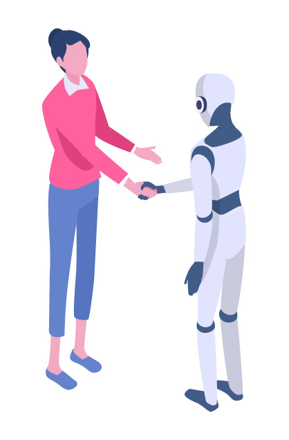 人とロボットが握手するイメージ