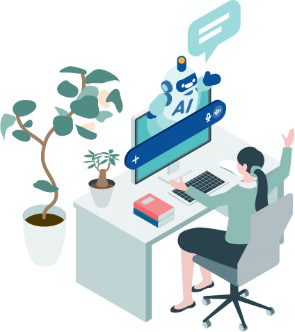 AIが学習してるイメージのイラスト